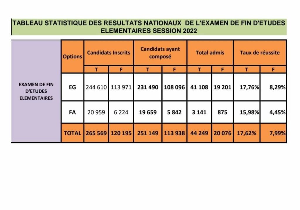 Plus de 82%, un taux d’échec alarmant à l’examen du CEE en Guinée